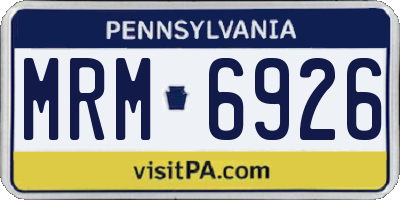 PA license plate MRM6926