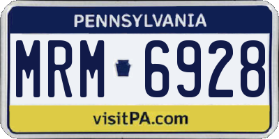 PA license plate MRM6928