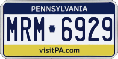 PA license plate MRM6929