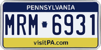 PA license plate MRM6931