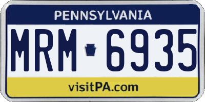 PA license plate MRM6935