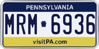 PA license plate MRM6936