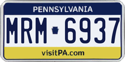 PA license plate MRM6937