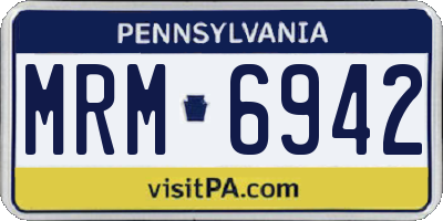 PA license plate MRM6942