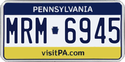 PA license plate MRM6945