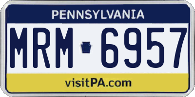 PA license plate MRM6957