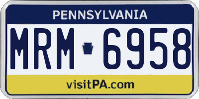 PA license plate MRM6958