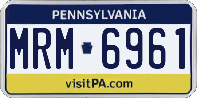 PA license plate MRM6961