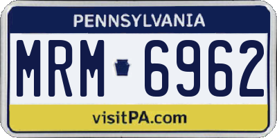 PA license plate MRM6962