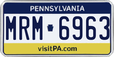PA license plate MRM6963