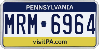 PA license plate MRM6964