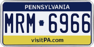 PA license plate MRM6966