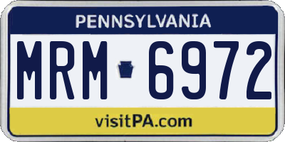 PA license plate MRM6972