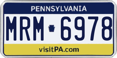 PA license plate MRM6978