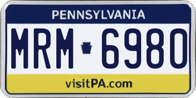 PA license plate MRM6980