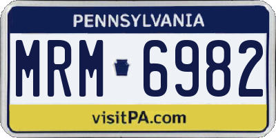 PA license plate MRM6982