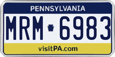 PA license plate MRM6983