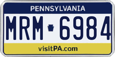 PA license plate MRM6984