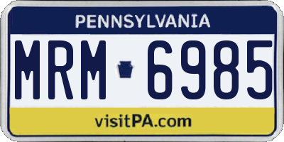 PA license plate MRM6985