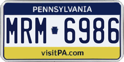 PA license plate MRM6986