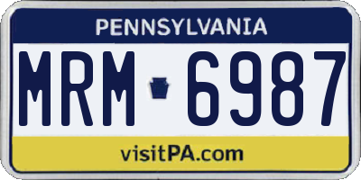 PA license plate MRM6987