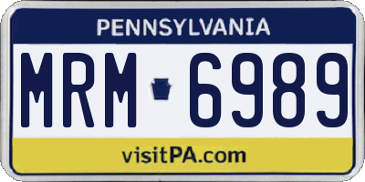 PA license plate MRM6989
