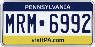 PA license plate MRM6992