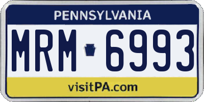 PA license plate MRM6993
