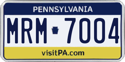 PA license plate MRM7004