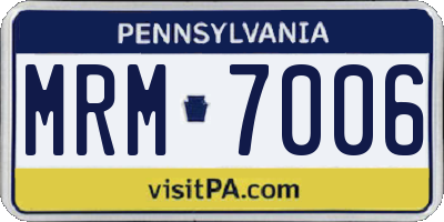 PA license plate MRM7006
