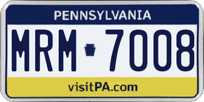 PA license plate MRM7008