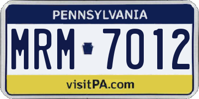 PA license plate MRM7012