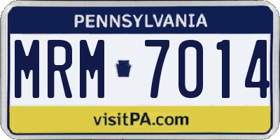 PA license plate MRM7014