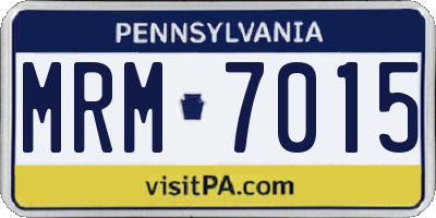 PA license plate MRM7015