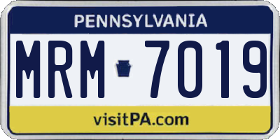 PA license plate MRM7019