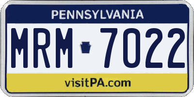 PA license plate MRM7022