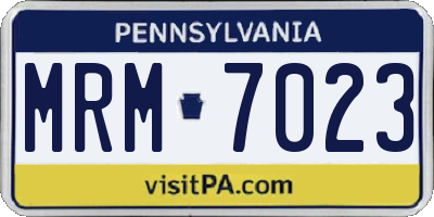PA license plate MRM7023