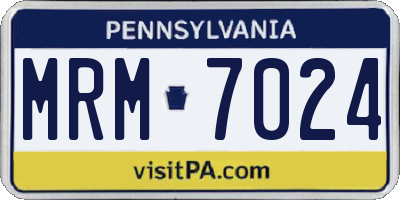 PA license plate MRM7024
