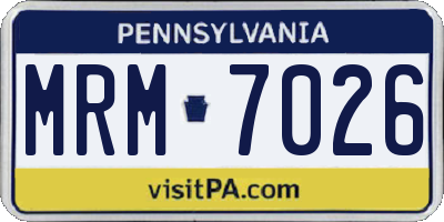 PA license plate MRM7026