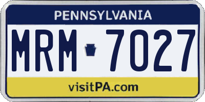 PA license plate MRM7027