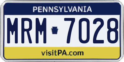 PA license plate MRM7028
