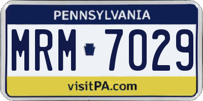 PA license plate MRM7029