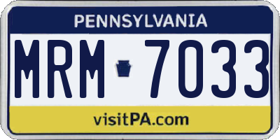 PA license plate MRM7033