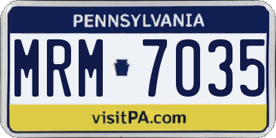 PA license plate MRM7035