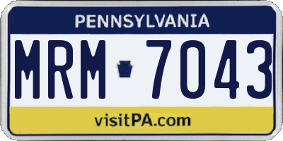 PA license plate MRM7043
