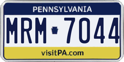 PA license plate MRM7044