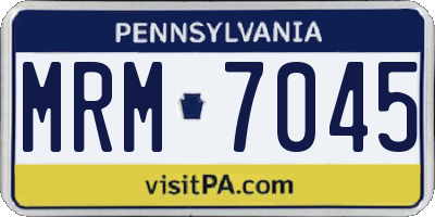 PA license plate MRM7045