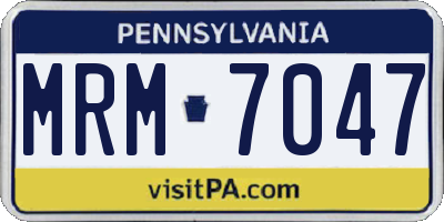 PA license plate MRM7047