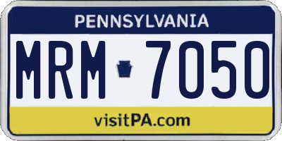 PA license plate MRM7050