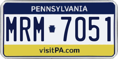 PA license plate MRM7051